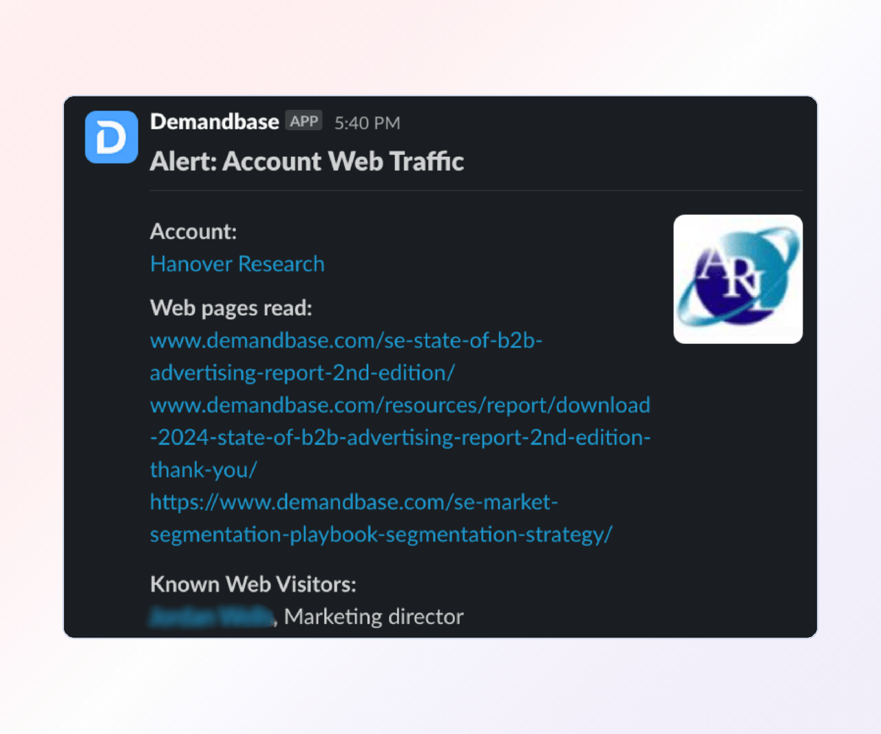 Researching Accounts Slack Alerts