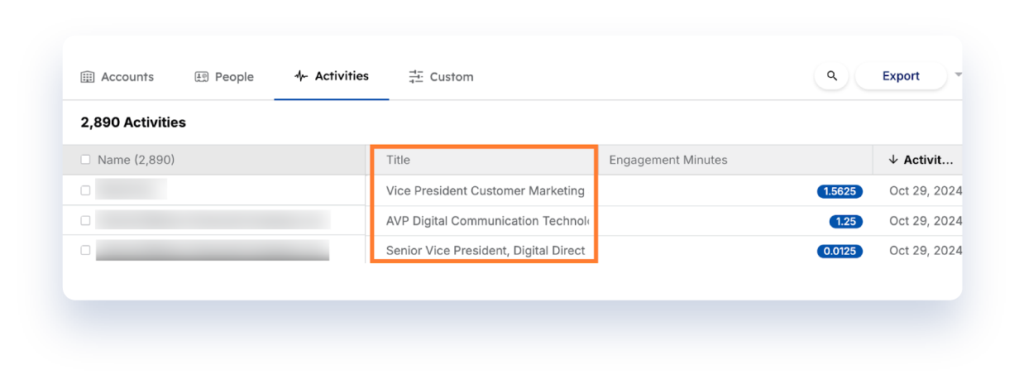 Segment Activities